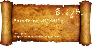 Bazsánt Ádám névjegykártya