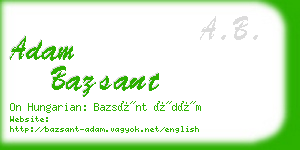 adam bazsant business card